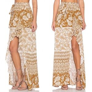 RARE ⚡️ NEW NOVELLA ROYALE REVOLVE PATTI MAXI WRAP SKIRT RUST HAZELY SMALL $190